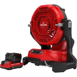 Craftsman V20 Misting Fan With 1.5ah Battery Charger 3 Speed Portable Bucket Top