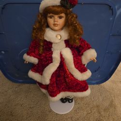 Christmas Porcelain Doll 