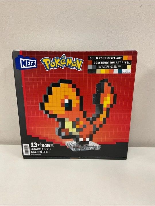 MEGA Blocks Pokemon Charmander Pixel Art (HTH76) 349 pcs- New G73