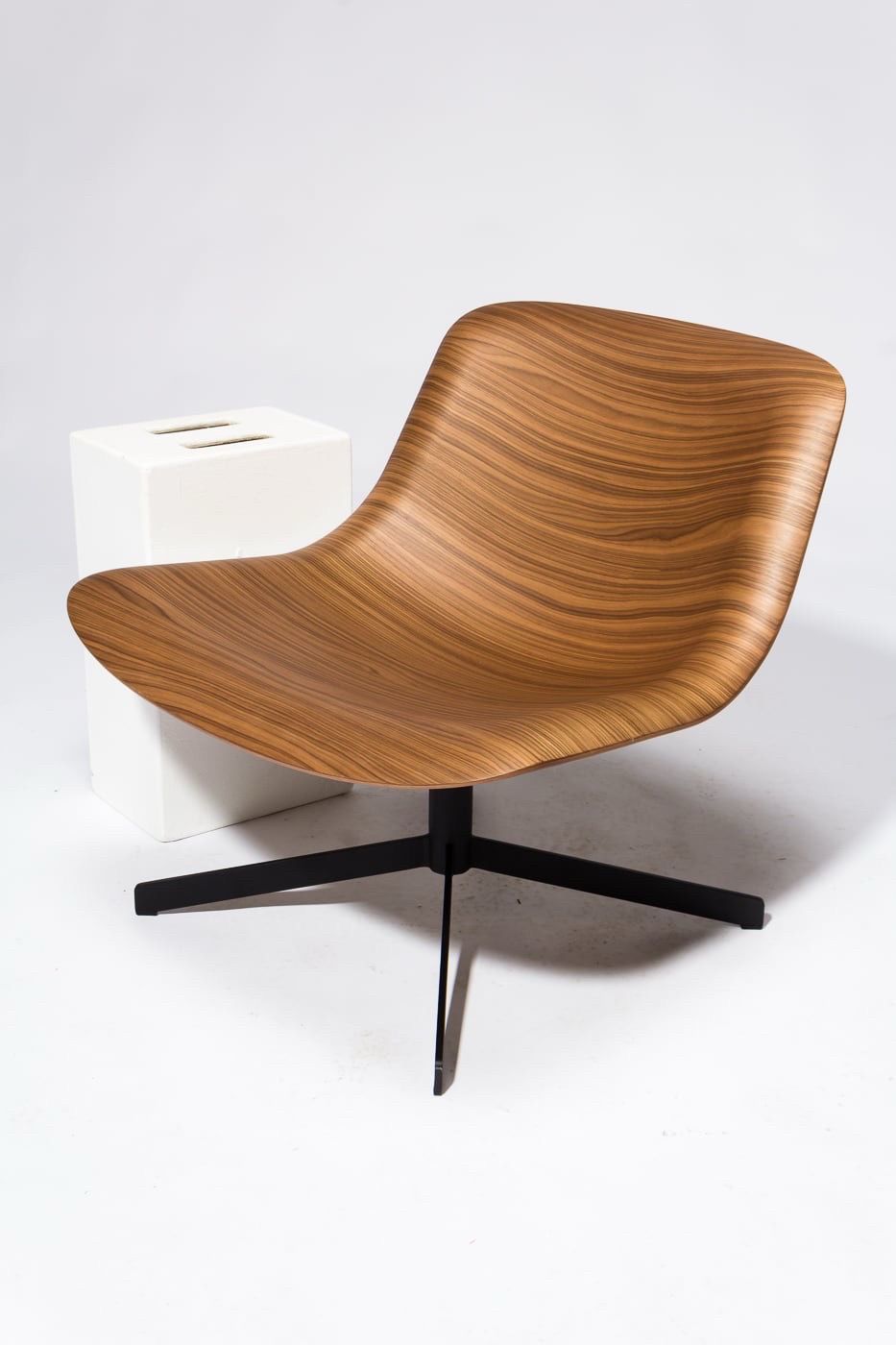 Bludot Walnut Nonesuch Swivel Chair