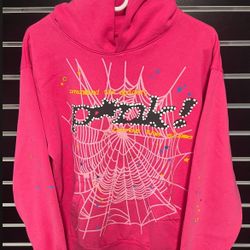 pink sp5der hoodie 
