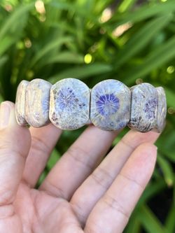 7” Purple Fossilized Coral Soft Bangle 