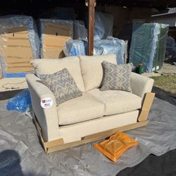 Lane Home Furnishings White Loveseat