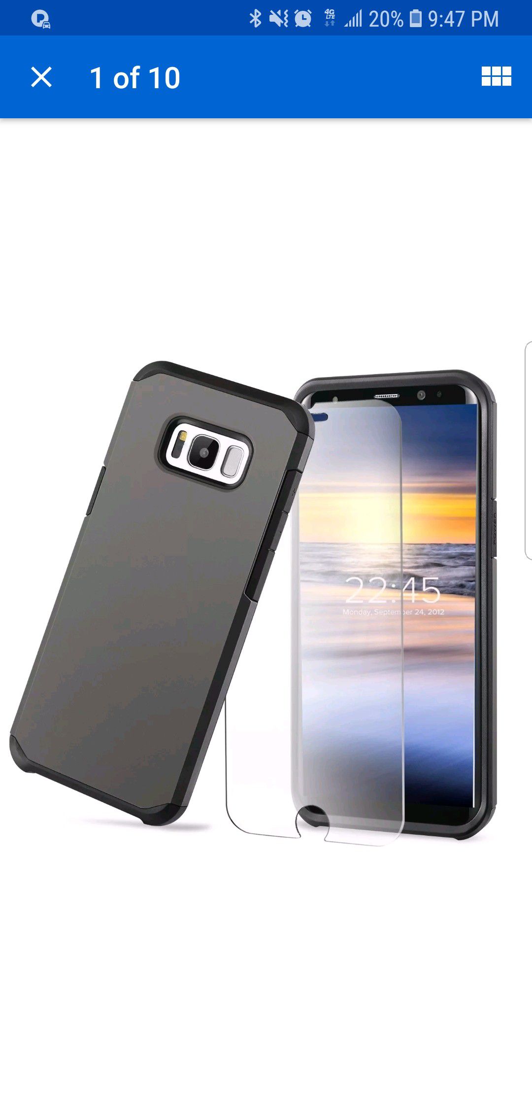 Galaxy 8s plus case and glass protector