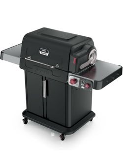 Ninja FlexFlame Grill and Smoker | Electric and Propane Grill, Roaster, BBQ Grill | 5-in-1 Cooking System | 3 Burner | Digital Control | Outdoor Cooki