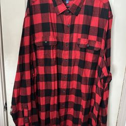 George Red & Black Buffalo Flannel Long Sleeve Shirt