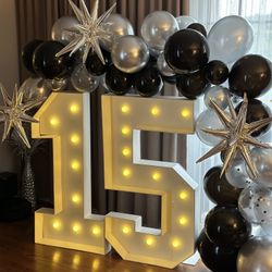 Decoration 3ft Light Up Number 15