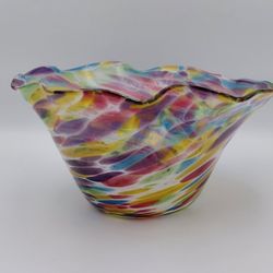 Beautiful Vintage Confetti Glass Bowl 