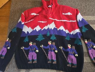 vintage Heirloom mountain hikers Intarsia sweater