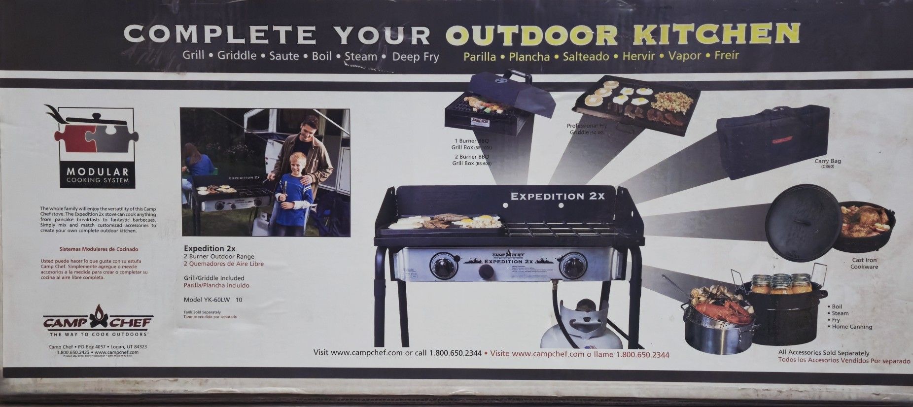 NEW Camp Chef Yukon Expedition 2X (YK-60LW) β Rare Discontinued Model + Cast Iron Grill/Griddle