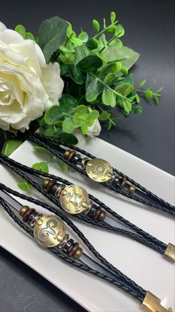12 Constellations Multilayer Leather Bracelet, Each $8.99