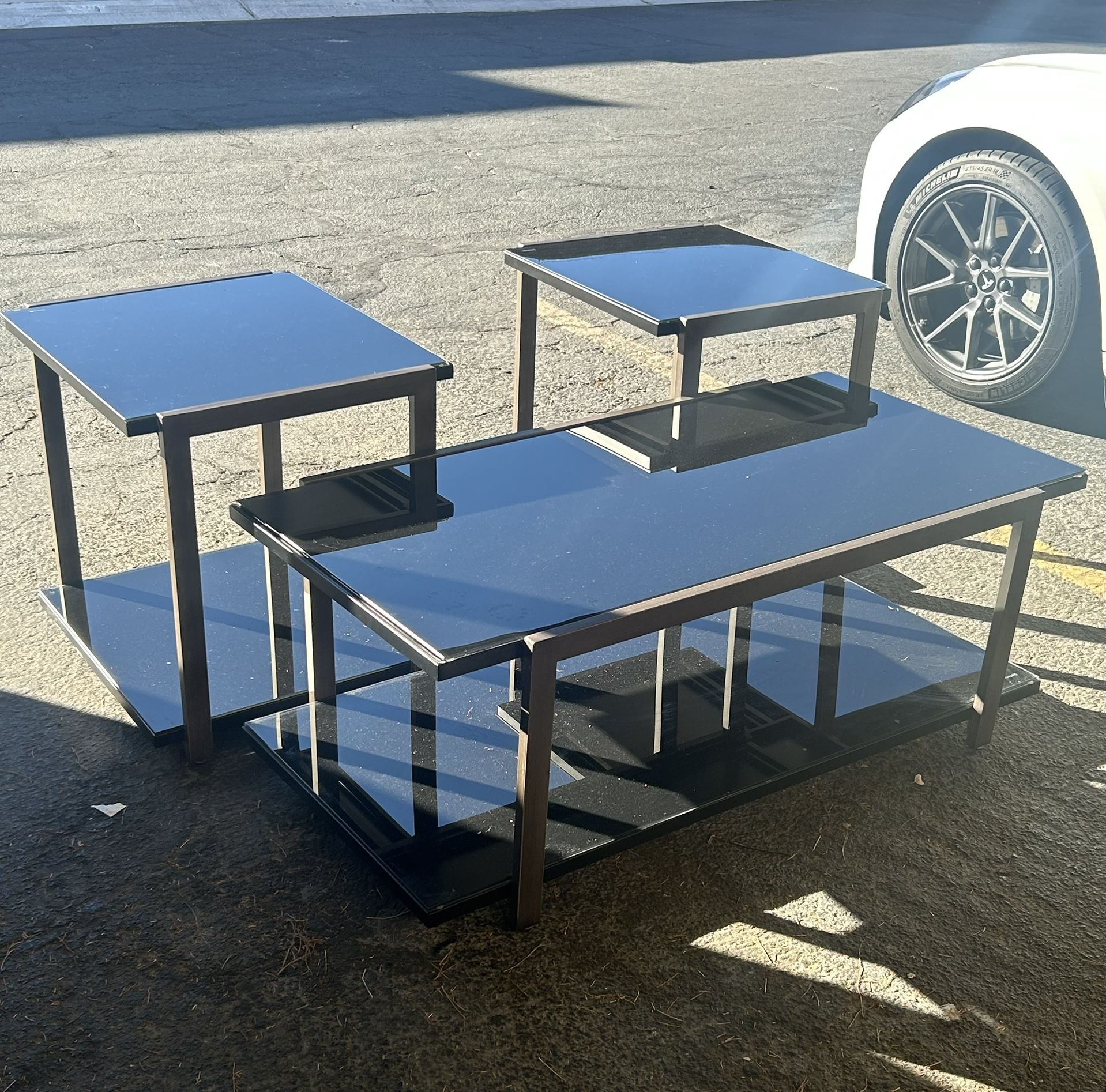 Modern Glass Coffee & End Table Set (Looking To Sell ASAP)