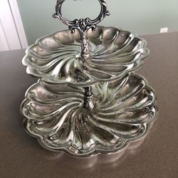 Two-tiered Silver plated Tray