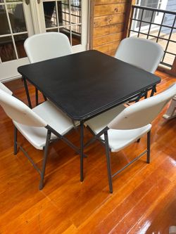 Card table with 4 folding chairs