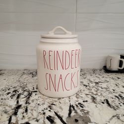 Rae Dunn Reindeer Snacks Canister White Red Letters Displayed Only Pick Up 59th Avenue And Pinnacle Peak