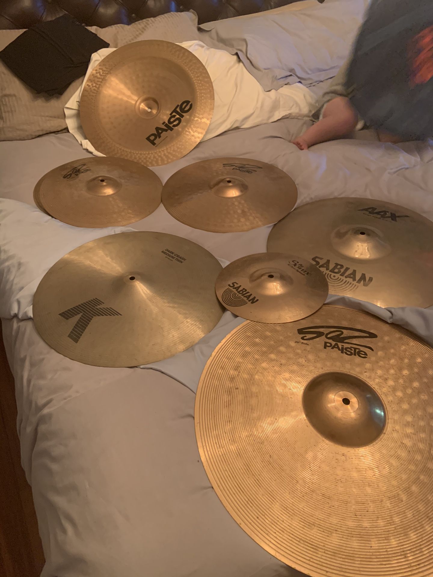 Paiste sabian and zildjian drum cymbal set