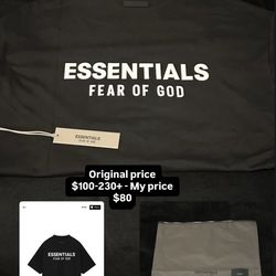 Essentials Oversized Black Shirt Mens XS