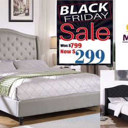 Queen size bed frame w mattress