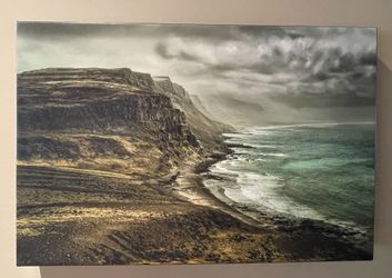 19.5” X 13” Print Of Ocean Cliffs