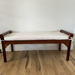 Cushioned Wood Bench