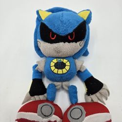 RARE SONIC THE HEDGEHOG 8 INCH CLASSIC METAL SONIC PLUSH SOFT TOY JAZWARES 2011
