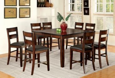 Counter Height 7 Piece Dining Wood Table Set