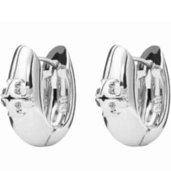 Tory Burch small SILVER KIRA T LOGO hoop EARRINGS
