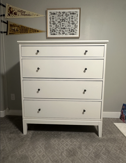 White IKEA IDANÄS 4-Drawer Dresser – Soft Close – $225