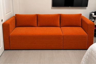 Orange sofa frameless