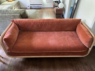 Designer Terracotta Braided Loveseat