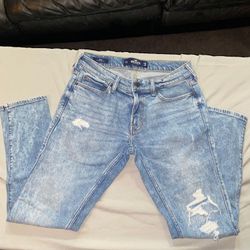 Mens Hollister Distressed Skinny Jeans 30 X 30