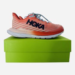 Hoka Mach 5 Running/Walking Shoes Women's Size 7 Orange Blue Sneakers