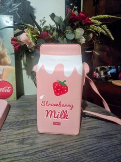 Strawberry Milk Jug Crossbody Purse