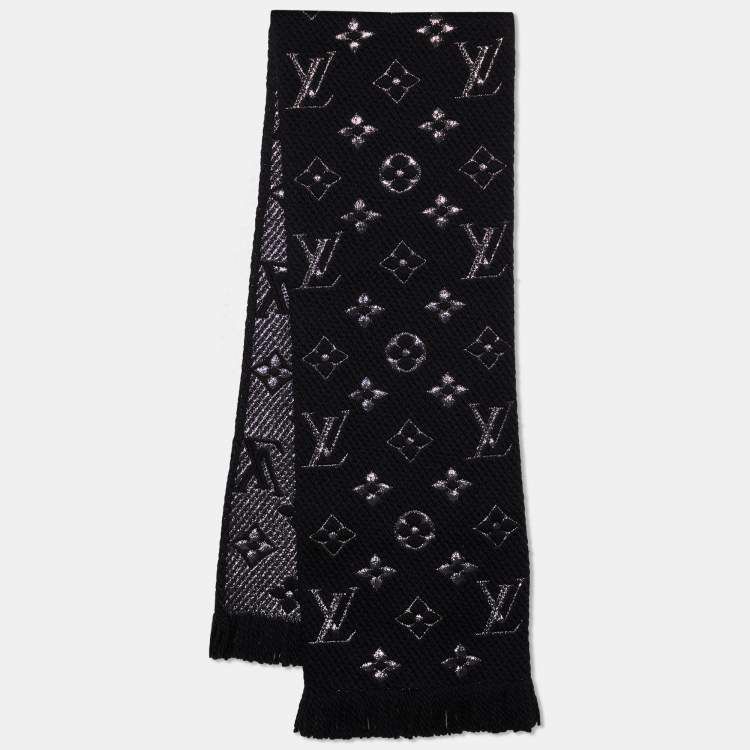 New Vuitton Black Shine Logomania Scarf - Vintage Lux