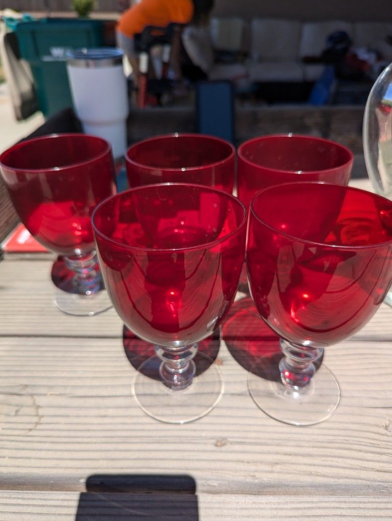 Large Red Goblets