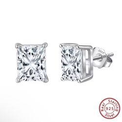 1ct Radiant Cut D Color Moissanite Diamand Stud Earrings