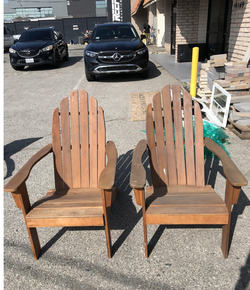 Pair of Solid Wood Adirondack Chairs