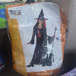 Devil Witch Costume Size Large 10-12