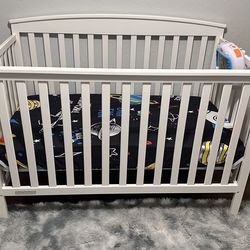 Delta White Hanover 6-in-1 Crib With Mattress