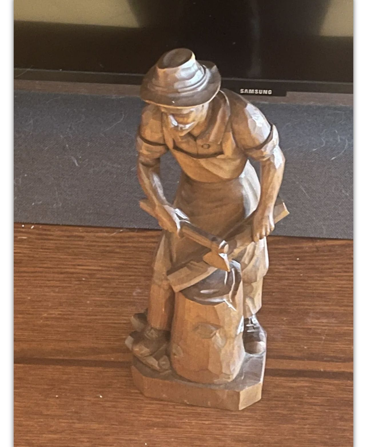 Vintage Nebelhorn Hand Carved 10” wooden figurine from southern Germany. From Allgau