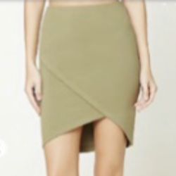 NEW Asymmetrical Olive Skirt (nwt)