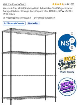 Ktaxon 4-Tier Metal Shelving Unit - Excellent Condition