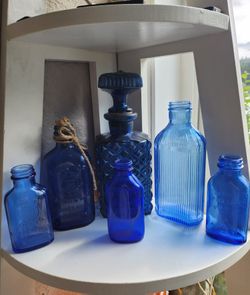 Blue Glass Jars 6
