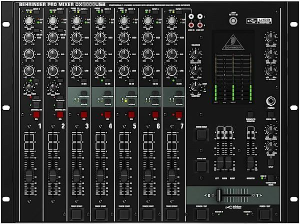 behringer dx2000usb professional 7-channel dj mixer