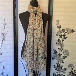 Red & Purple Flower Lightweight Scarf