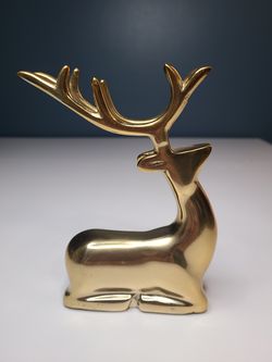 Vintage Brass Resting Reindeer