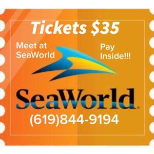 SeaWorld Tickets for sale $35 each - MEET AT SEAWORLD/ PAY INSIDE THE PARK!