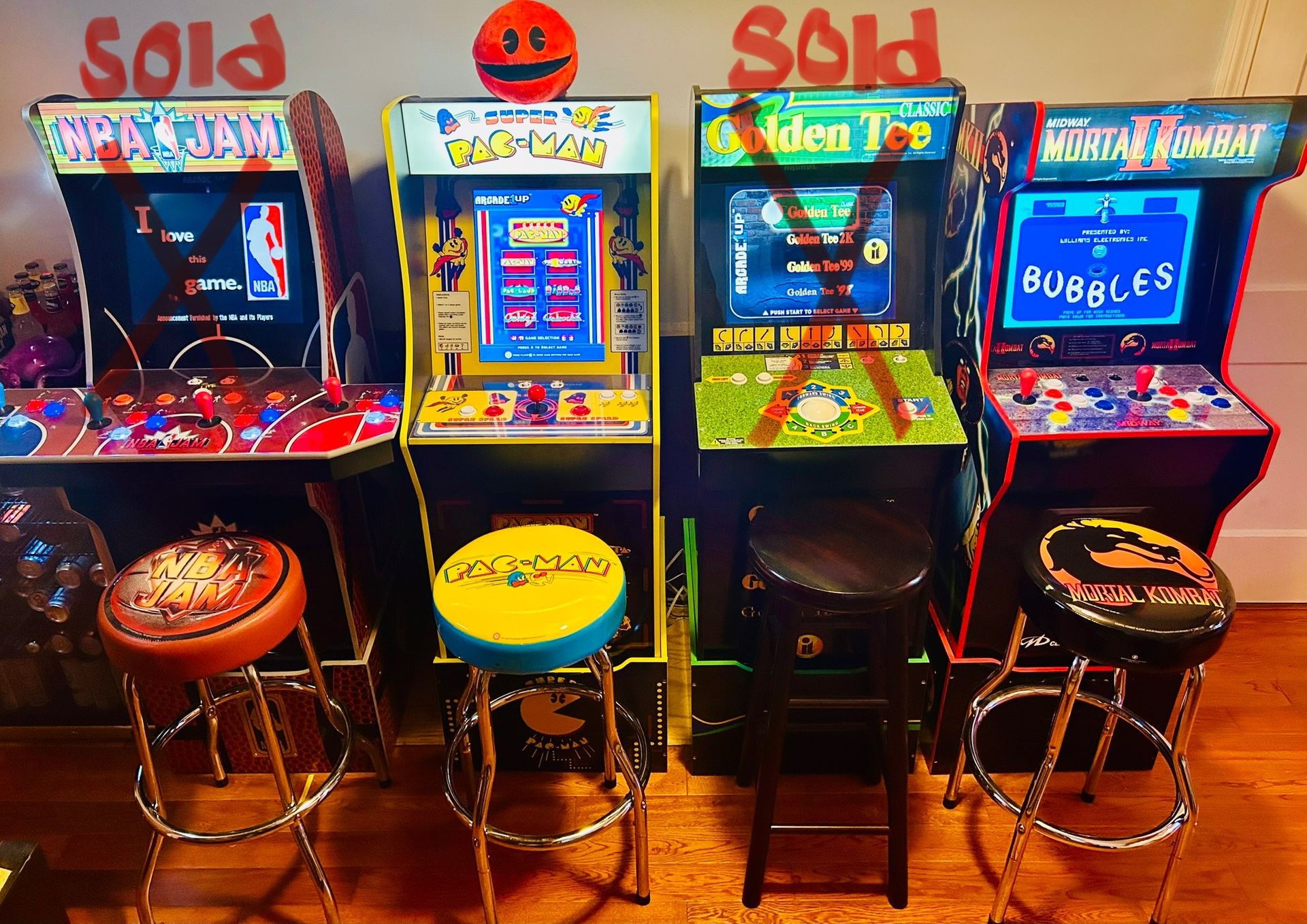 Two (2) Full Size Arcades: Super Pac-Man & Mortal Kombat Legacy