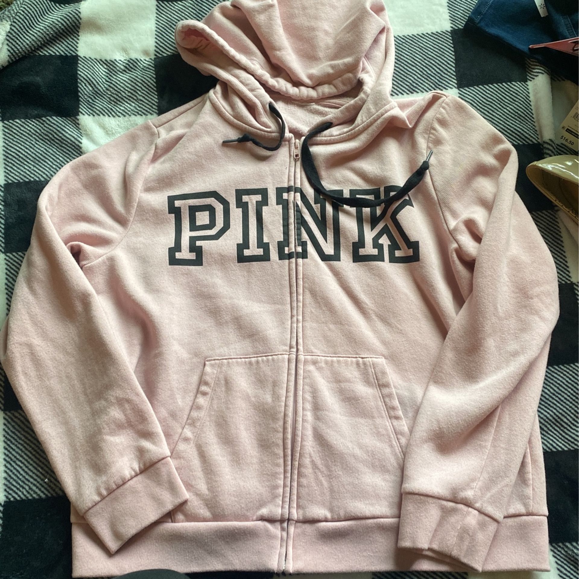 Light Pink And Black Zip Up Vs Pink