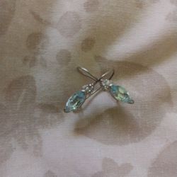 925 Silver Aquamarine with CZ Earrings